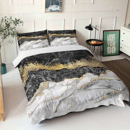 Colorful Marble Duvet with Pillowcase Cover