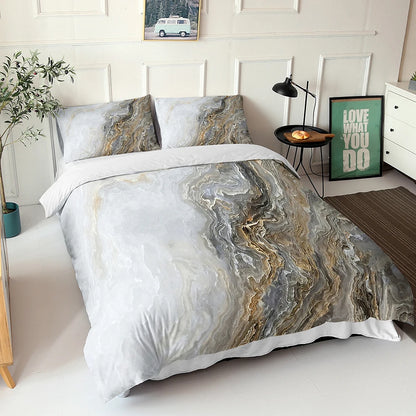 Colorful Marble Duvet with Pillowcase Cover