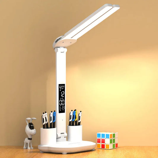 Foldable Table Lamp with Clock