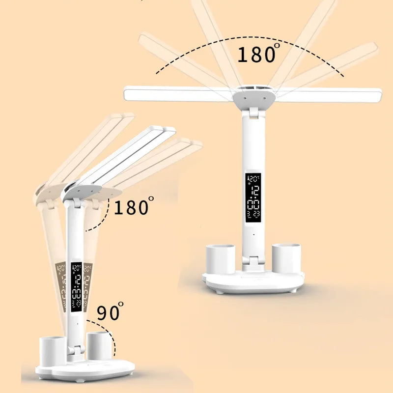 Foldable Table Lamp with Clock